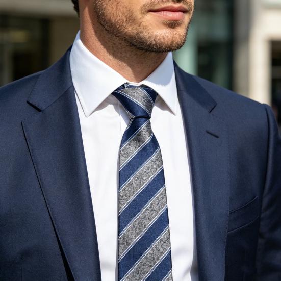 Men Tie Formal Striped Spotted Print Groom Wedding Tie Pointed High-End Style Business Necktie Outfit Accessory