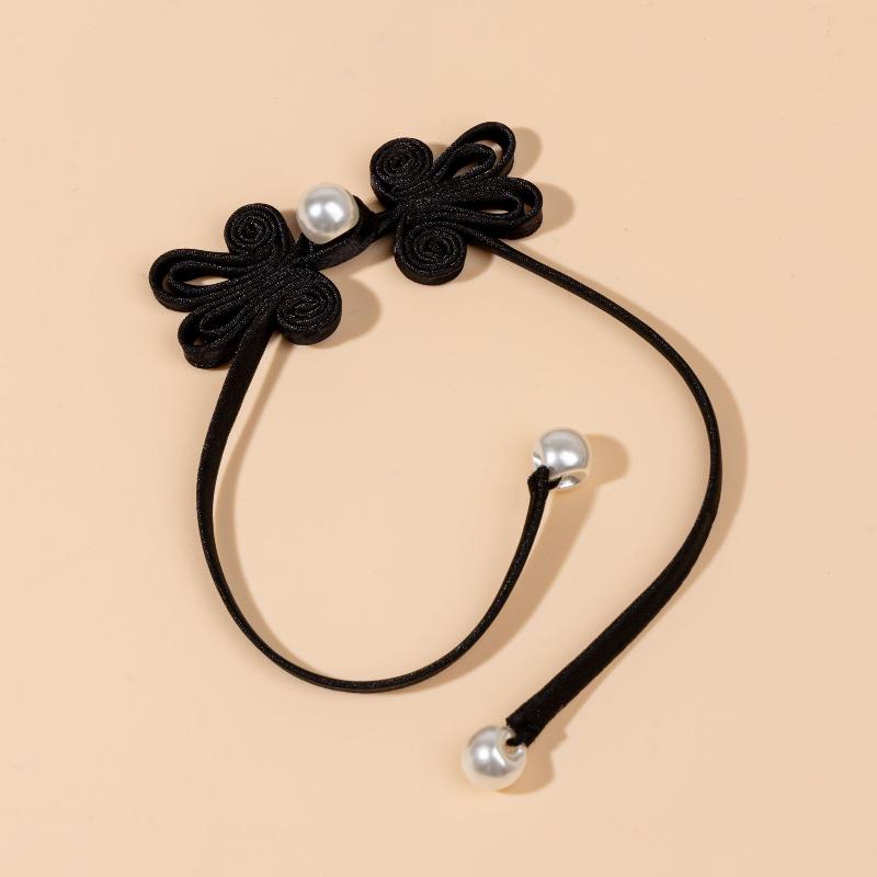 Botões de Tassel de Pérola Tecidos à Mão Estilo Chinês Fivela de Cheongsam Acabamento com Contas Fixador Para Orelha de Coelho Cauda Longa Botões Decorativos
