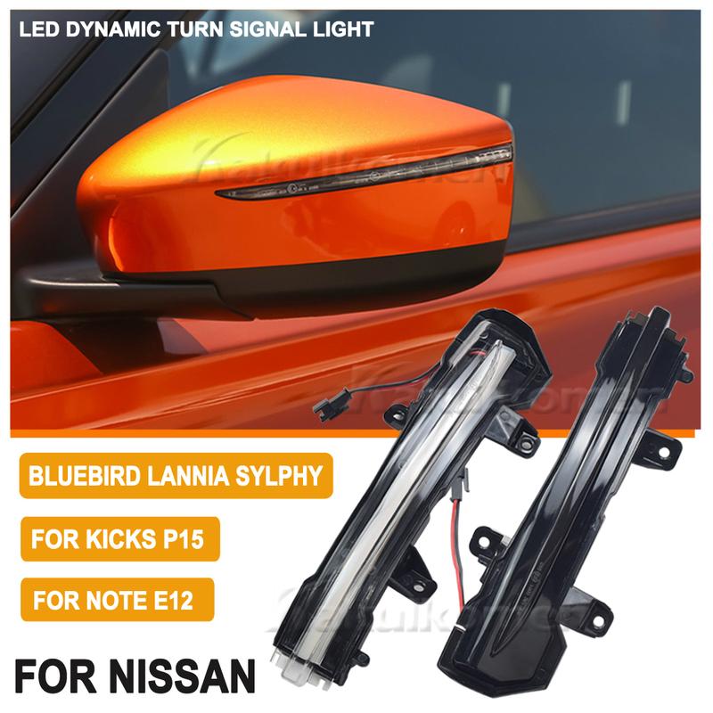 Dynamic Blinker Sequential Side Mirror LED Turn Signal Indicator Light For Nissan Kicks P15 2016- Note E12 2017- E-power