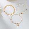 Mehrschichtiges Seestern Imitation Perlen Fußkettchen für Damen Muschel Schildkröte Polymer Ton Perlen Armband am Bein Glücksbringer Böser Blick Schmuck