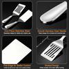 Small Stainless Steel Barbecue Turner Set, 2 Piece Metal Cooking Spatulas for Grill and Stovetop Use, Smooth Turner Tool for Steak, Fish, Vegetable