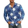Hawaii Print - Men's Casual Long-Sleeved Shirt