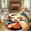 Marilyn Monroe Print Rond Tapijt, Wasbaar Vloerkleed, Voor Entree Slaapzaal Wasruimte Kantoor Studeerkamer, Woondecoratie Verjaardag Kerstcadeau