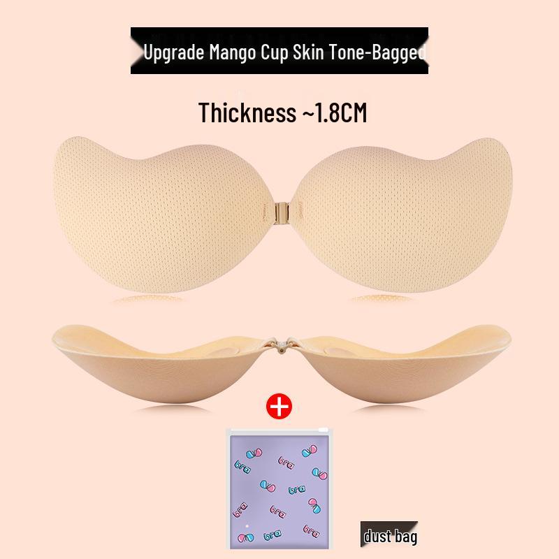 Mangoförmige selbstklebende Push-Up-BH-Einlagen: Atmungsaktive, unsichtbare Nippelabdeckungen für große Brüste - Anti-Hänge-Unterstützung für Hochzeitskleider