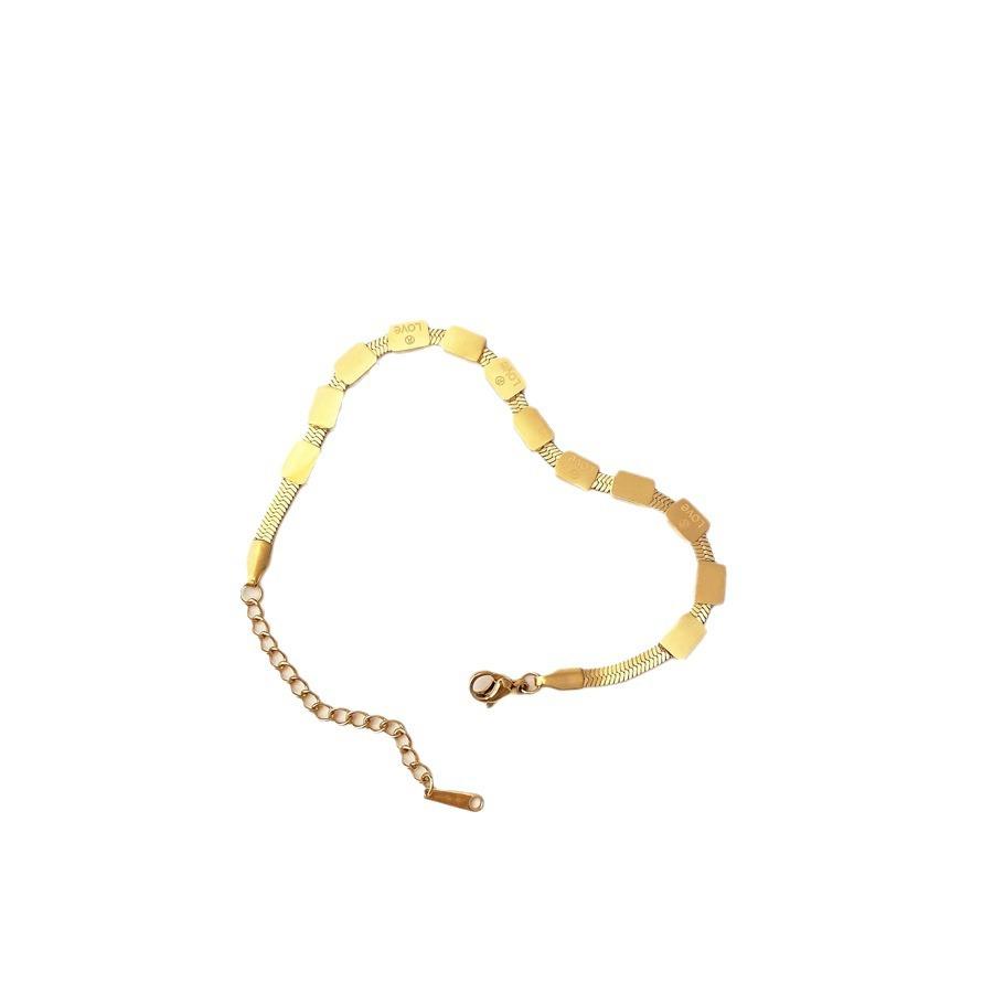 Titanium Steel Does Not Lose Color Light Luxury Square LOVE Bracelet Versatile Ins Temperament Cold Wind Bracelet