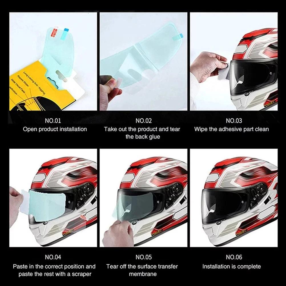 Motorcycle Helmet Anti-Rain And Anti-Fog Film Safety Driving Durable Nano Coating Clear Sticker Motorbike Accessory