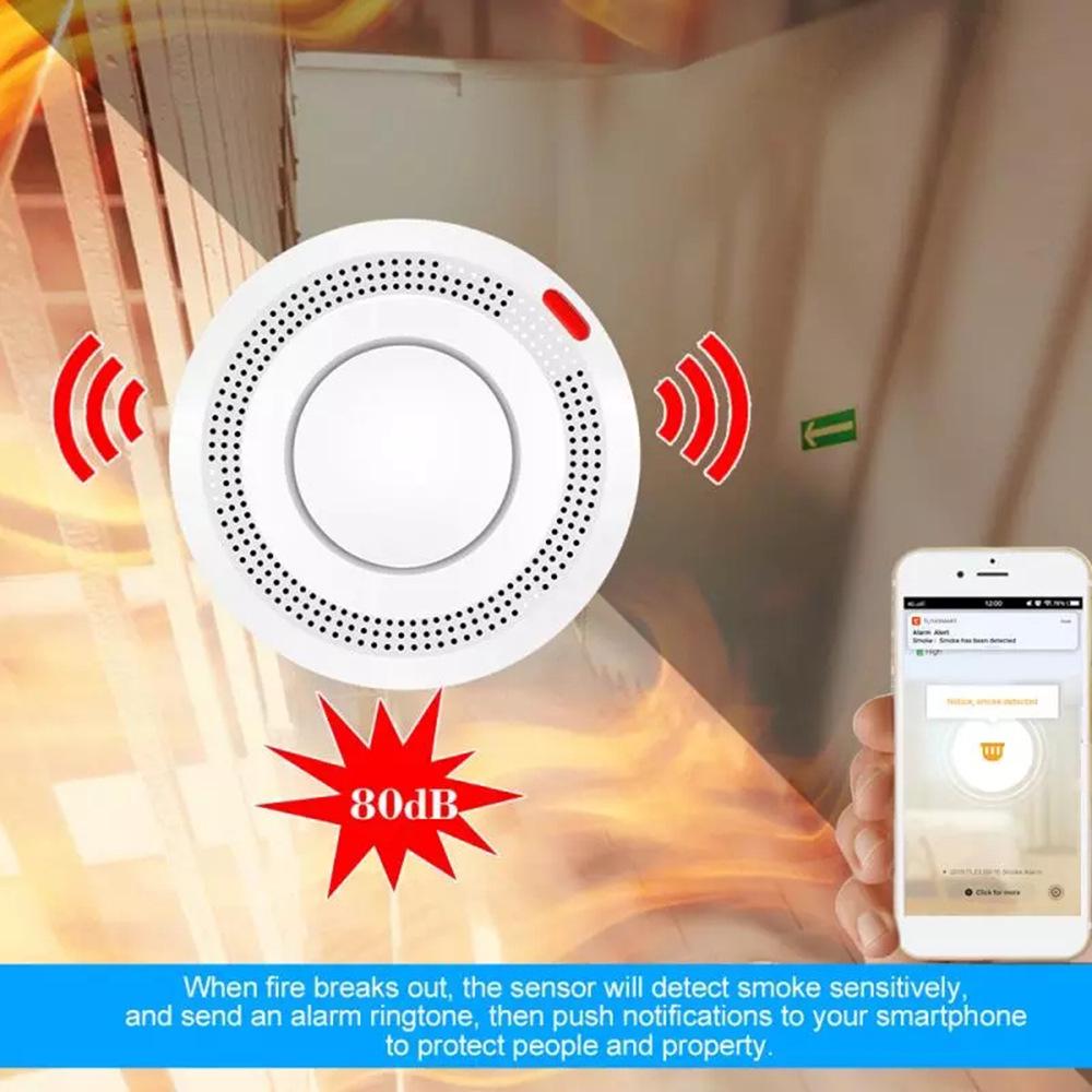 Graffiti Smart Smoke Detector with WiFi & Zigbee - Remote Monitoring Via App