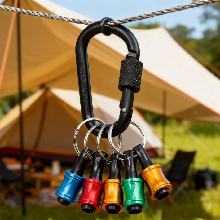 Multiple Color 12pcs Fast Release Screwdriver Bit Clip Keychain Lightweight Aluminum Alloy Organizers For Tool Accessories