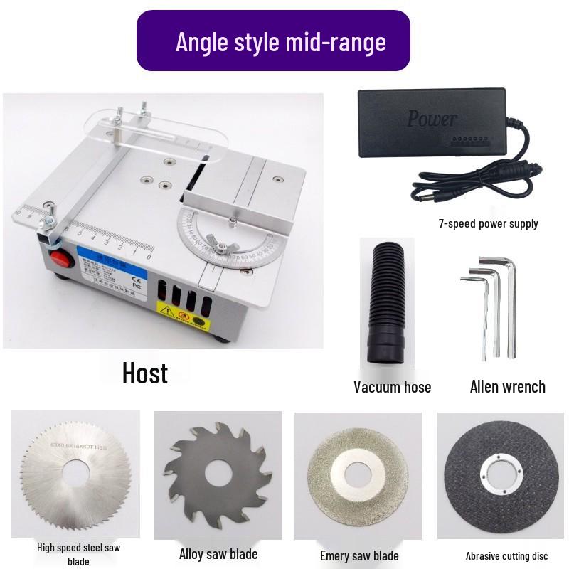 Compact Precision Table Saw for DIY Woodworking, Acrylic, and PCB Cutting with Multifunctional Lifting Capability.