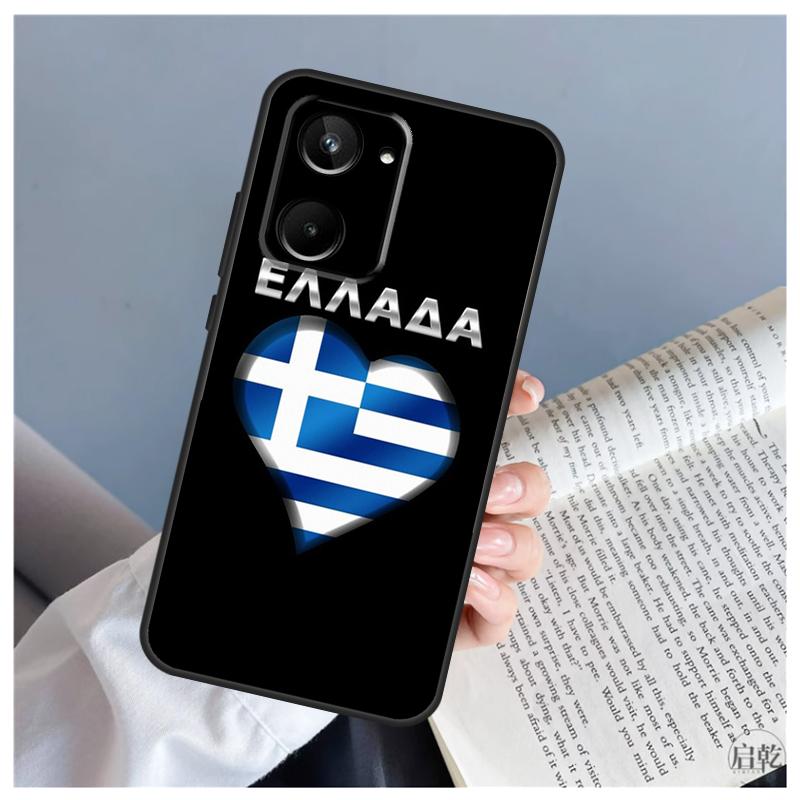 Greece Greek Flag For Realme C61 C63 C71 C55 C67 C51 C75 C65 C53 C35 11 12 13 14 Pro Plus GT6 GT7 15 Pro Case