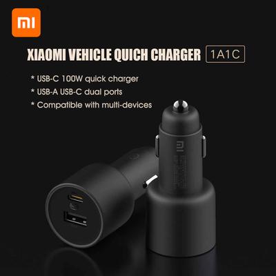 Xiaomi Quick Charger Nabíjecí adaptér do auta Duální USBA USBC porty LED světlo kompatibilní s telefony