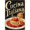 1PC Cucina Italiana Vintage Metal Tin Sign, Italian Food Wall Art, Rustic Kitchen Decor, Funny Bar Cafe Restaurant Home Decor