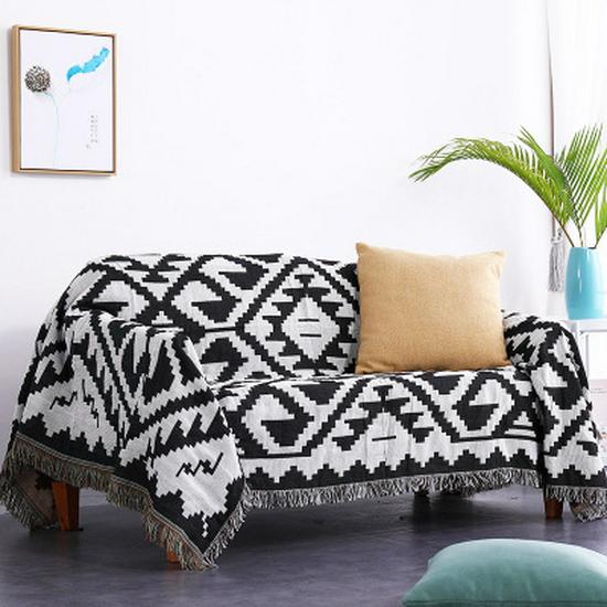Nordic Double-Sided Full Cover Sofa Blanket and Cushion Cover Set