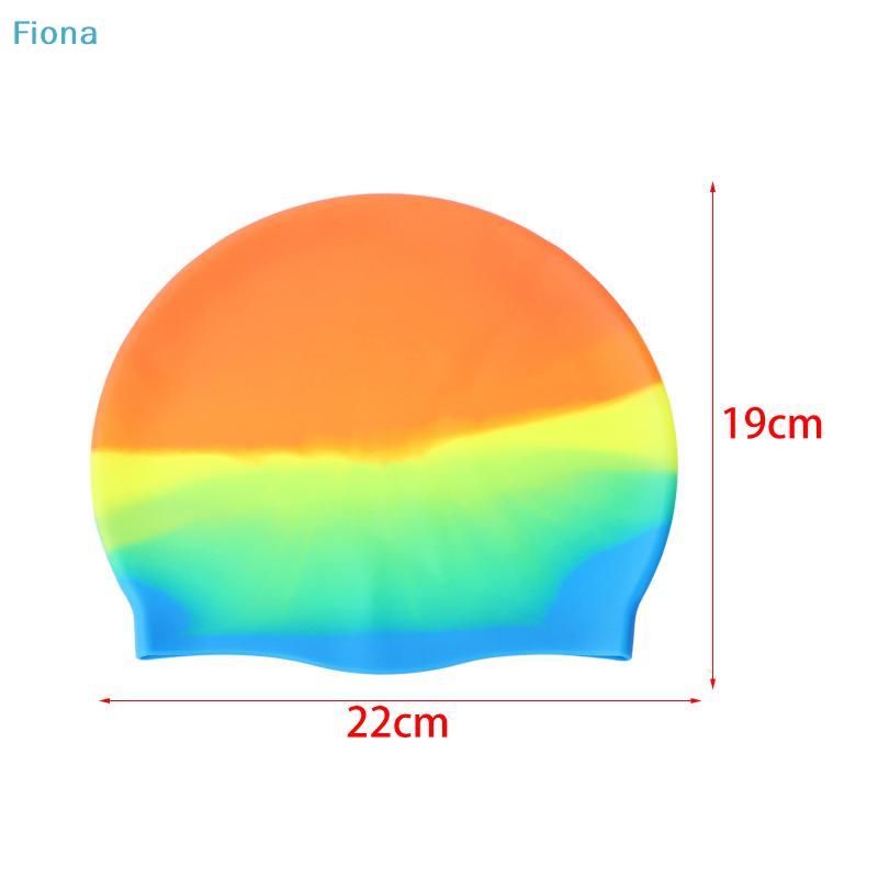 Gradient Color Silicone Swim Cap, Waterproof Elastic Swimming Cap for Adults and Kids