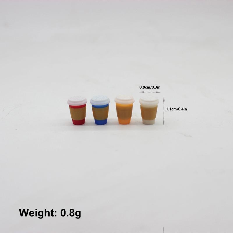 4Pcs Cute Miniature Dollhouse Mini Holding Latte Coffee Cup Mini Drinks Model For Dollhouse Doll Accessories