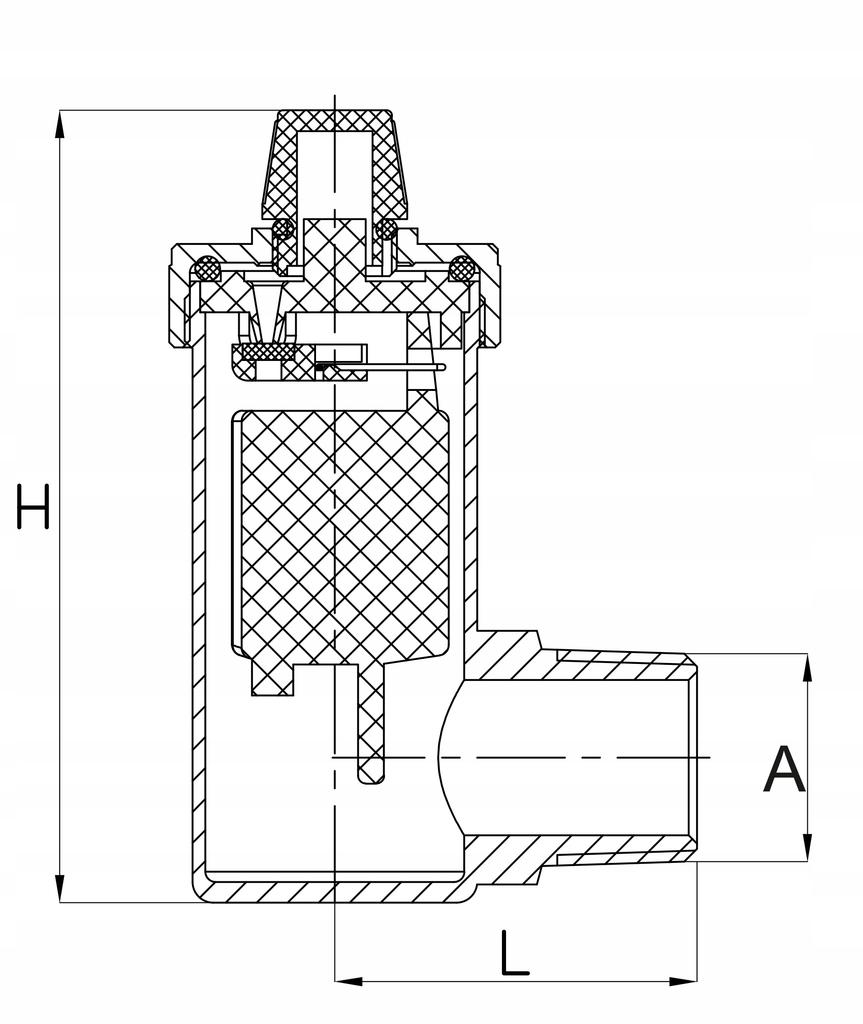 Automatic Air Vent 1/2 Angle Chrome
