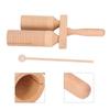 Percussion Wooden Guiro Threaded Double Cylinder Early Education Musical Guiro Instrument for Kids Above 1 Year Old