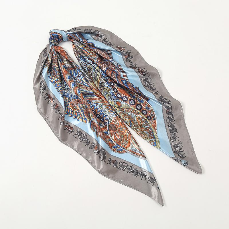 Silk Hair Scarf Scarftop Women Summer Satin Headscarf Foulard Bandana Cheveux Soft Neckerchief Hijab For Ladies