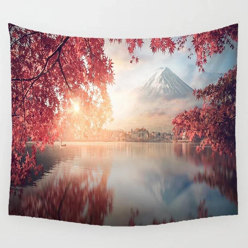 Natural Scenery Purple Flower Field Tapestry Office Living Room Decoration Home Wall Tapestry