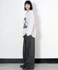 Deumakeu Side One-Pleat Stripe Real Wide Pants Charcoal (Spring/Summer Ver.)