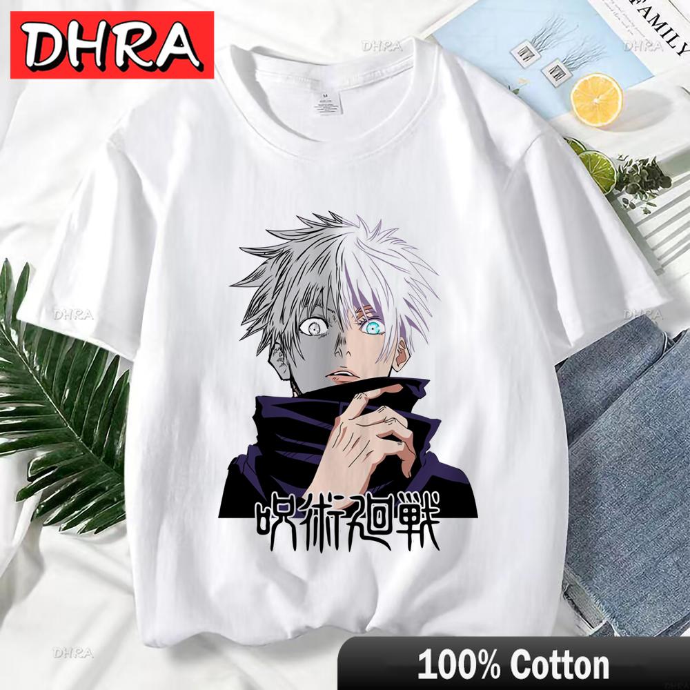 Japanese Anime Jujutsu Kaisen T Shirt for Women Gojo Satoru Print Graphic T Shirts Unisex Harajuku Fashion Casual Women Cute Tee