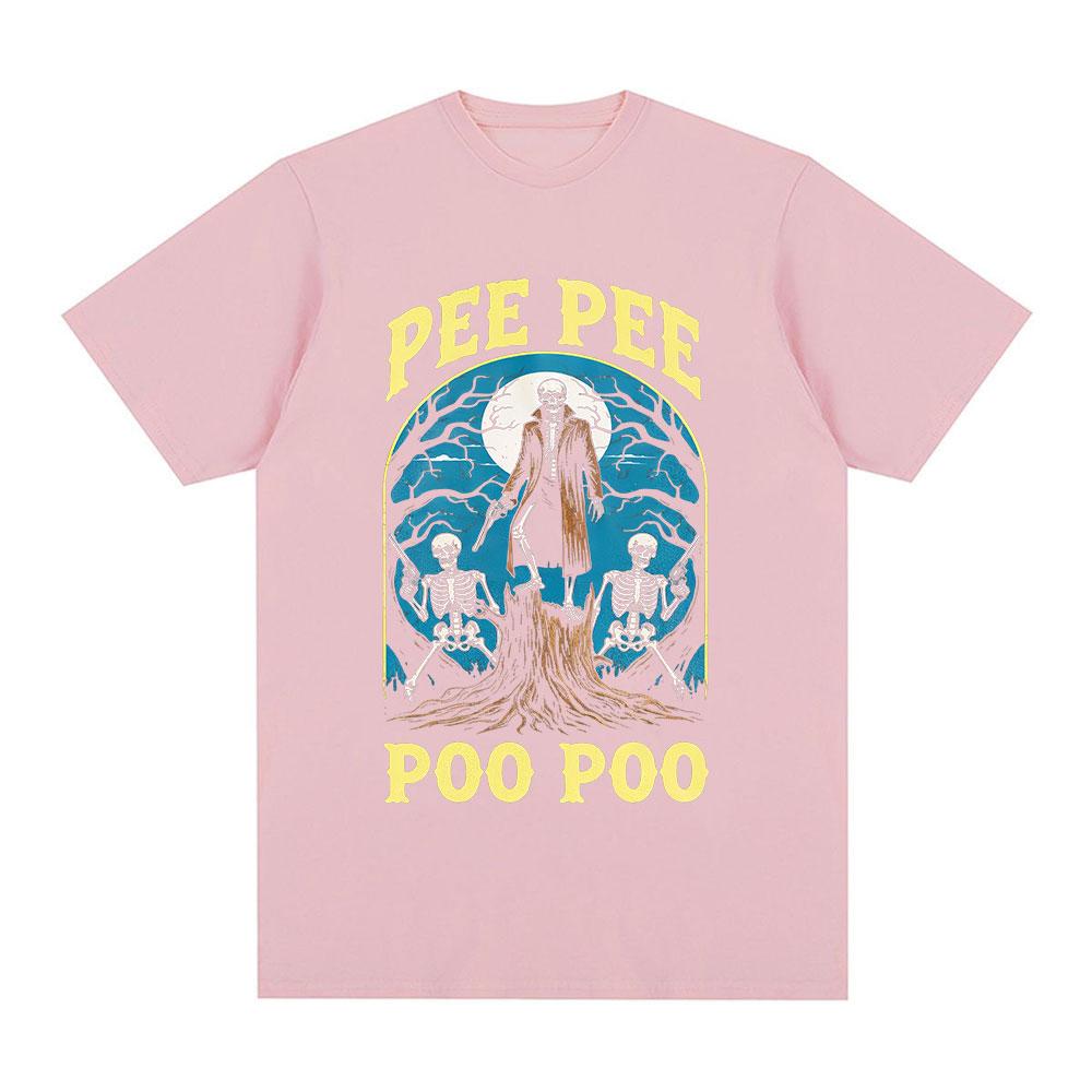 Pee Pee Poo Poo Skeleton Graphic Funny Meme T-Shirts forUnisex Sarcastic Weirdcore T Shirts Gen Z Humor Gift Tees streetwear