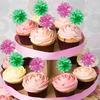 100Pcs Witch Themed Foil Firework Cupcake Toppers Wicked Cupcake Toppers Pink & Green Sparkle Tinsel Cake Toppers Cake Decoratio