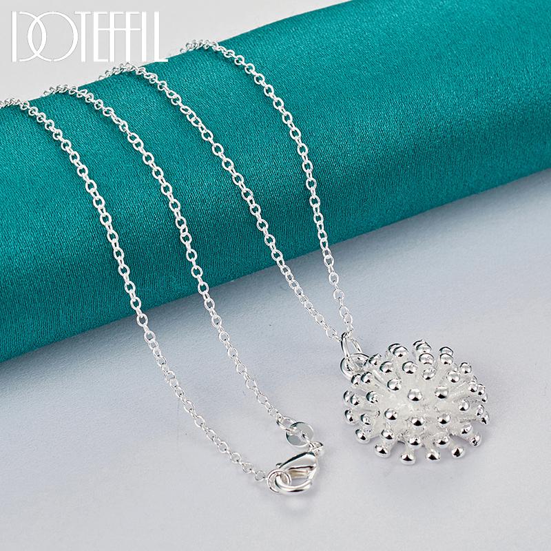 925 Sterling Silver Fireworks Pendant Necklace, Wedding Fashion Jewelry