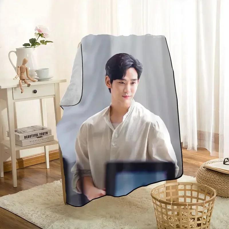 HEARMNY KPOP Kim Soo Hyun Blanket Super Soft Warm Microfiber Fabric Blanket For Couch Throw Travel Adult Blanket 0719