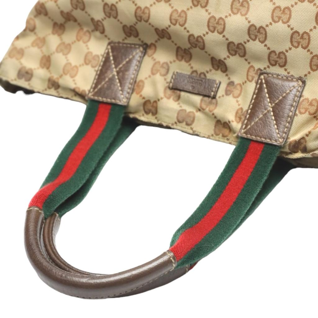 Gucci Sherry Line GG Canvas Handbag Tote Bag Beige Women 131228 Used
