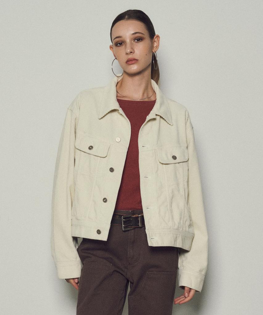 Citta Corduroy Trucker Jacket_Cto120(Cream)