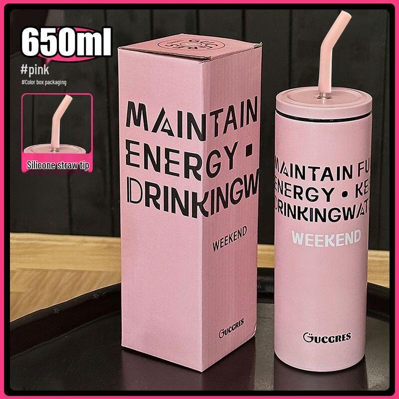 ZISIZ 650ML Insulated Portable Straw Cup