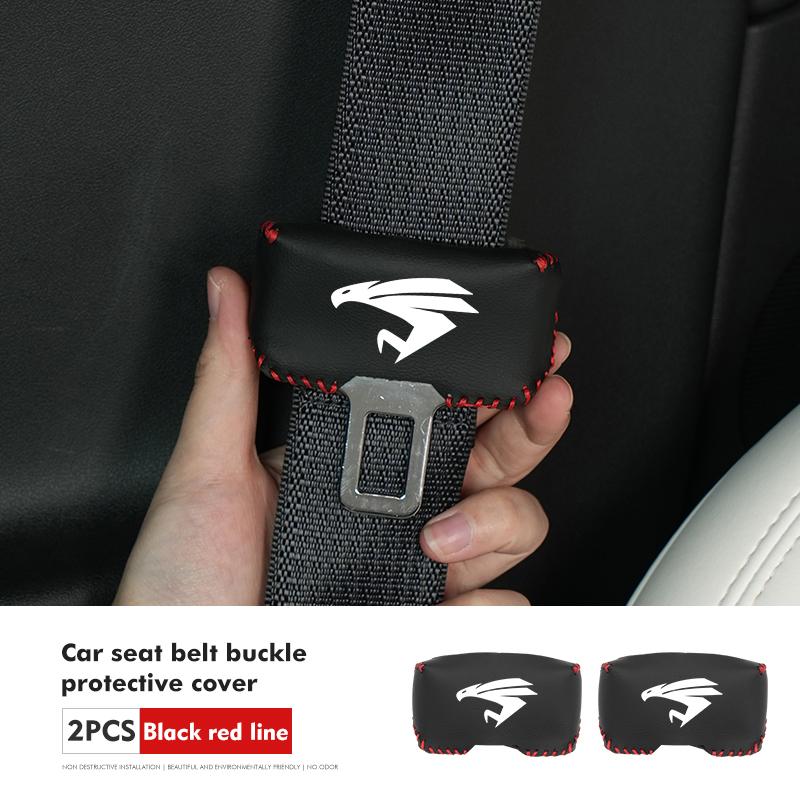 PU Leather Car Seat Belt Buckle Clip Cover Protector Anti-Scratch Case For Toyota GR Sport C-HR Rav4 YARiS supra Corolla Prius J33
