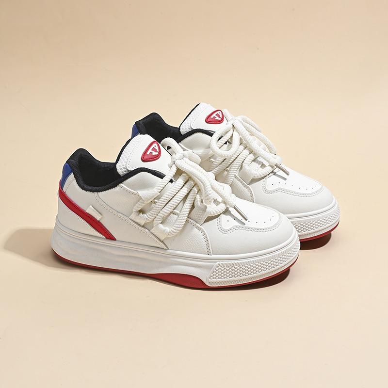 Platform White Shoes Women's New Heightening Versatile Casual Board Shoes Niche Retro Contrasting Sports Dad Trendy Shoes