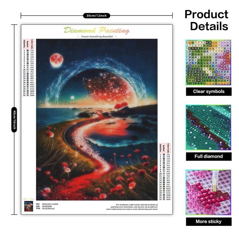 Diamond Painting Rivers Moon Diamond Mosaic Landscape Cross Stitch Embroidery Sets Handmade Home Wall Decor Diy Gift