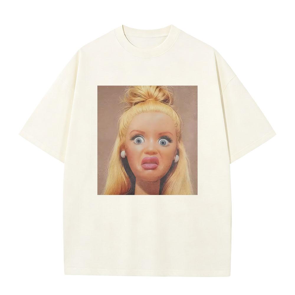 Hot Funny Disgusting Doll Meme Graphic Tshirt Unisexs Womens High Quality Cotton T Shirts Unisex Oversized Short Sleeve Tshirts