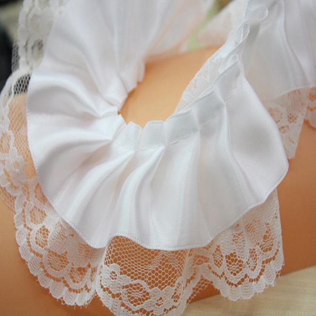 4 метра шириной 6 см высококачественный односторонний полиэстер с шелковым кружевом белое — фото 2