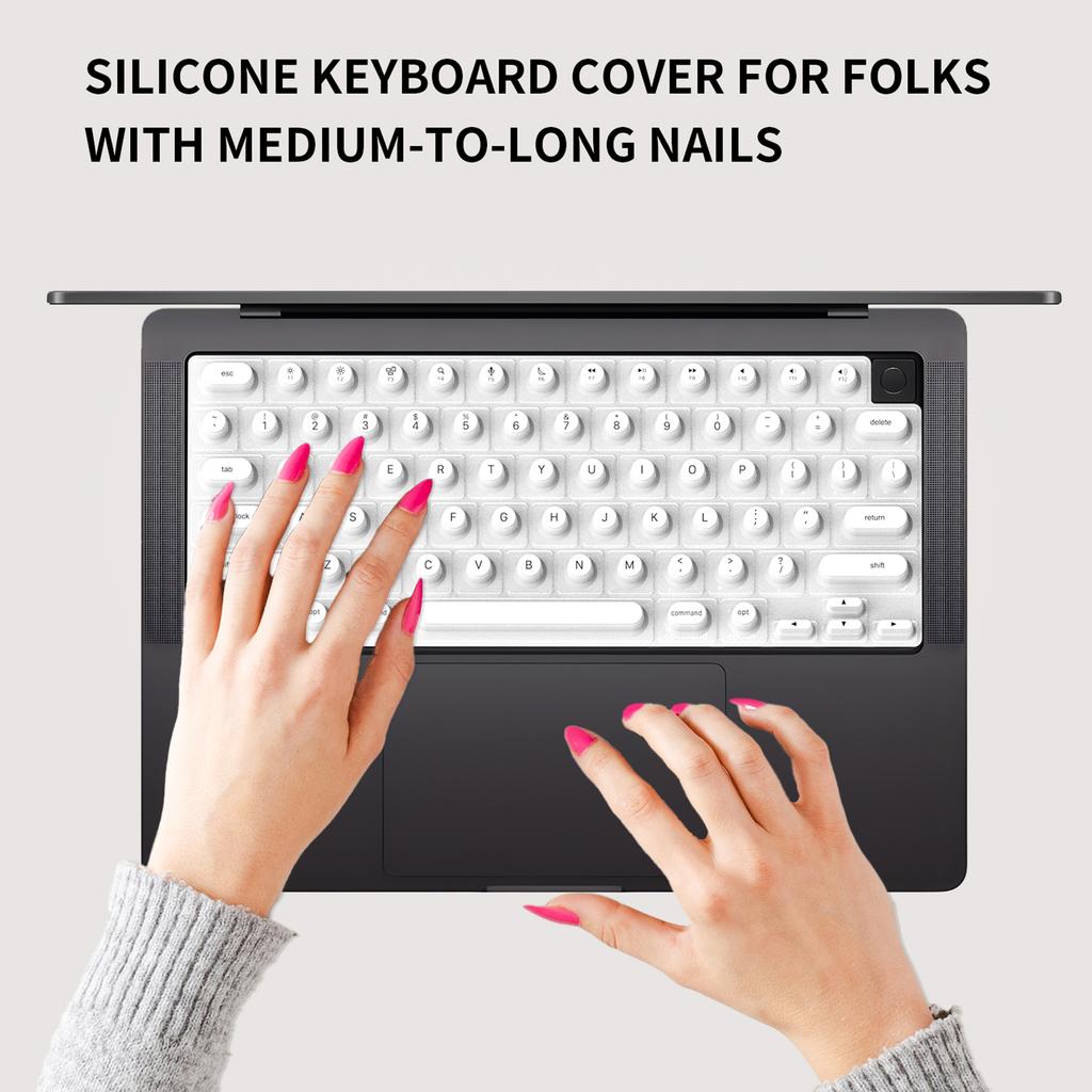 Long Nail Keyboard Cover Raised Keyboard Protector Compatible with MacBook Pro/Air Nail Art