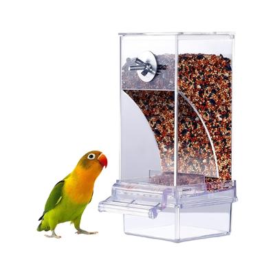Space Saving Hanging Bird Feeder With Anti Scatter Feature Automatic Food Dispenser Transparent PET Construction For Bird Cages