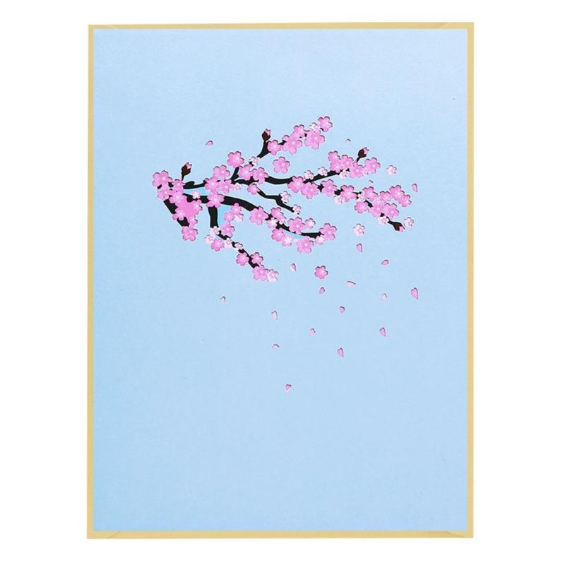 Birthday Greeting Card Paper Sculpture Flower Tree Cottage Happy Birthday Card For Anniversary Valentine's Day Gift