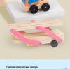 Children's Wooden Double-Layer Car Carrier & Transforming Tool Truck, Educational Toy