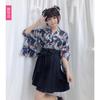 Yayaha handle carp flag and style print improvement and clothing top pleated skirt long skirt yukata kimono