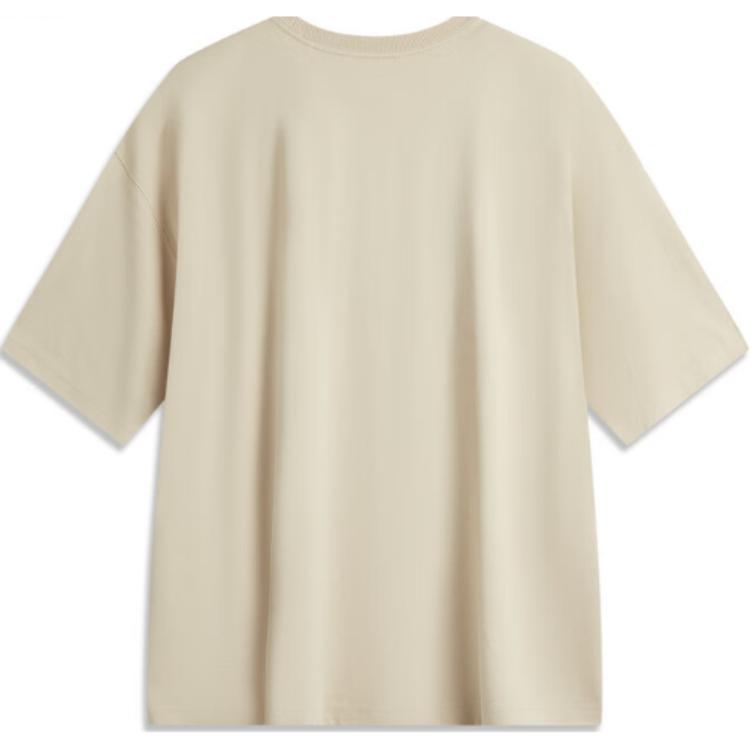 Li-Ning Minimalist Loose Round Neck Short Sleeve T-Shirt Unisex Tops Coastal-Gray AHSU985-2