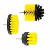 3 PCS Electric Drill Brush Kit Floor Glass Tiles Scrubber Brushes Hub Toilet Polishing Cleaning Brush Yellow