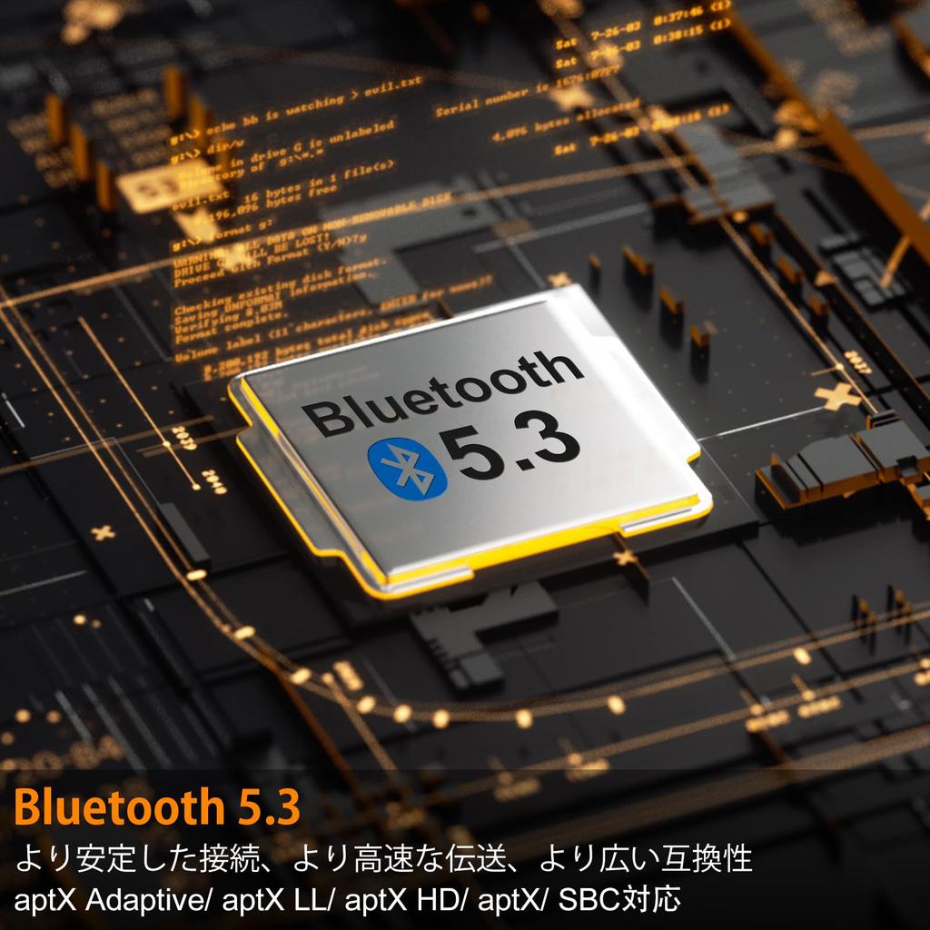 1Mii B06T6 Bluetooth-sender for 2 samtidige aptX LL Lav 30m Lydoverføring Lyd til Bluetooth 5.3 TV, Tilkoblinger, Latens/Adaptiv/HD,