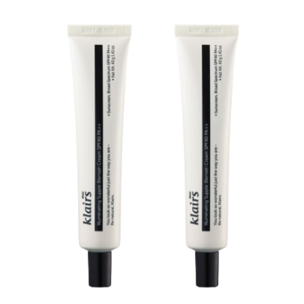 

Klairs Illuminating Supple Blemish Cream SPF40 PA++ 40ml × 2 | Natural Tone-Up BB Cream & Pore-Blurring Coverage