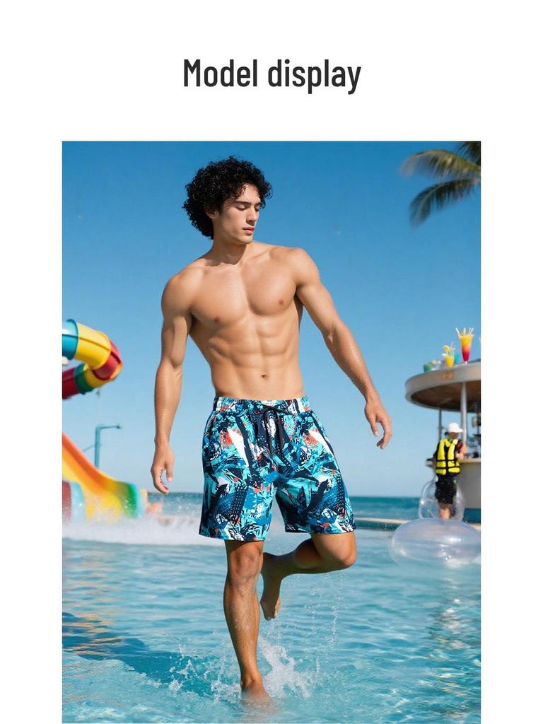 Men's Quick-Dry Double Layer Swim Trunks - Breathable, Loose Fit Beach & Sport Shorts