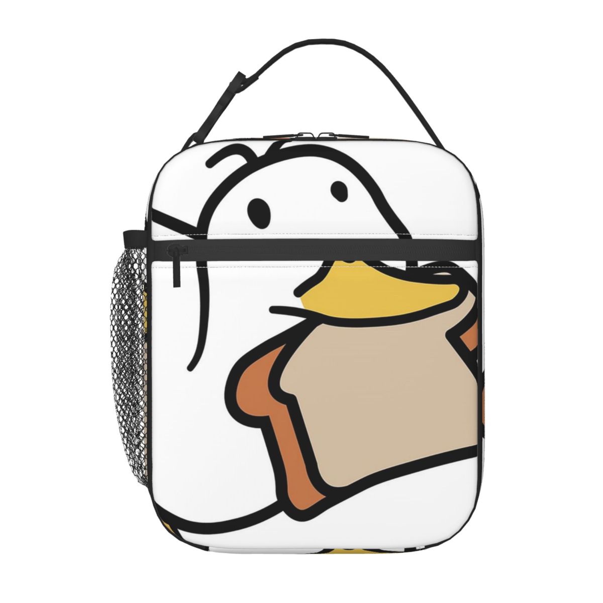 

Duck Bites The Pattern Of Bread Slices Insulated Lunch Bag for Women Children Portable Food Boxes Thermal Lunch Box Tote One Size