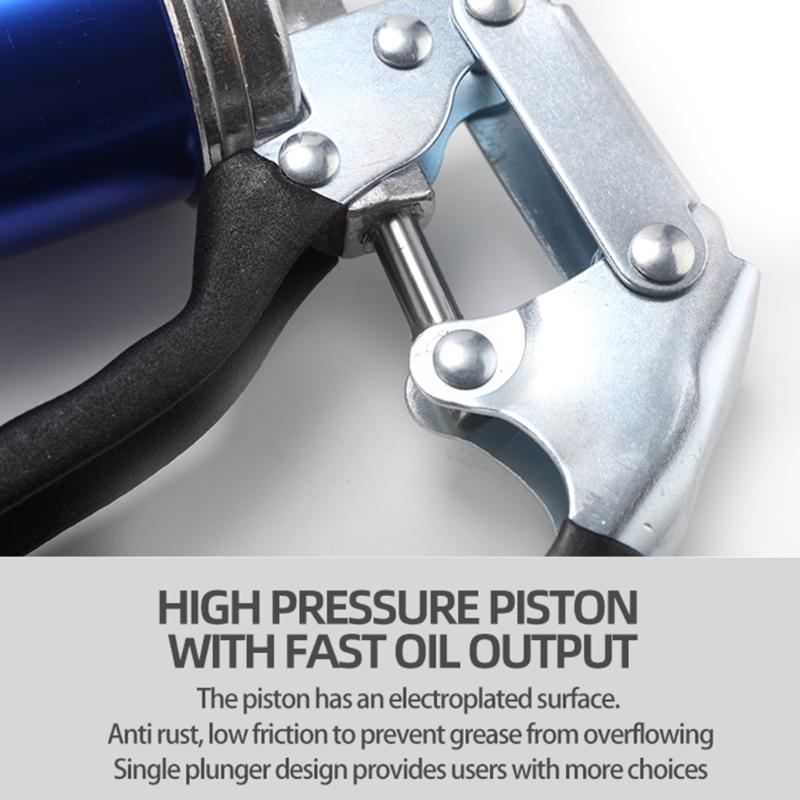 Heavy Duty Grip Grease Guns Aluminum Mini Grease Guns Kit Handheld Grease Filling Tool with Reinforced Hose for Car