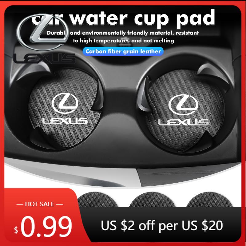 Interior Stickers 2Pcs Car Coaster Water Cup Anti-slip Pad Mat For Lexus UX250h RX450h RX300 GX470 CT200h RX400h NX300h RX350SR4 